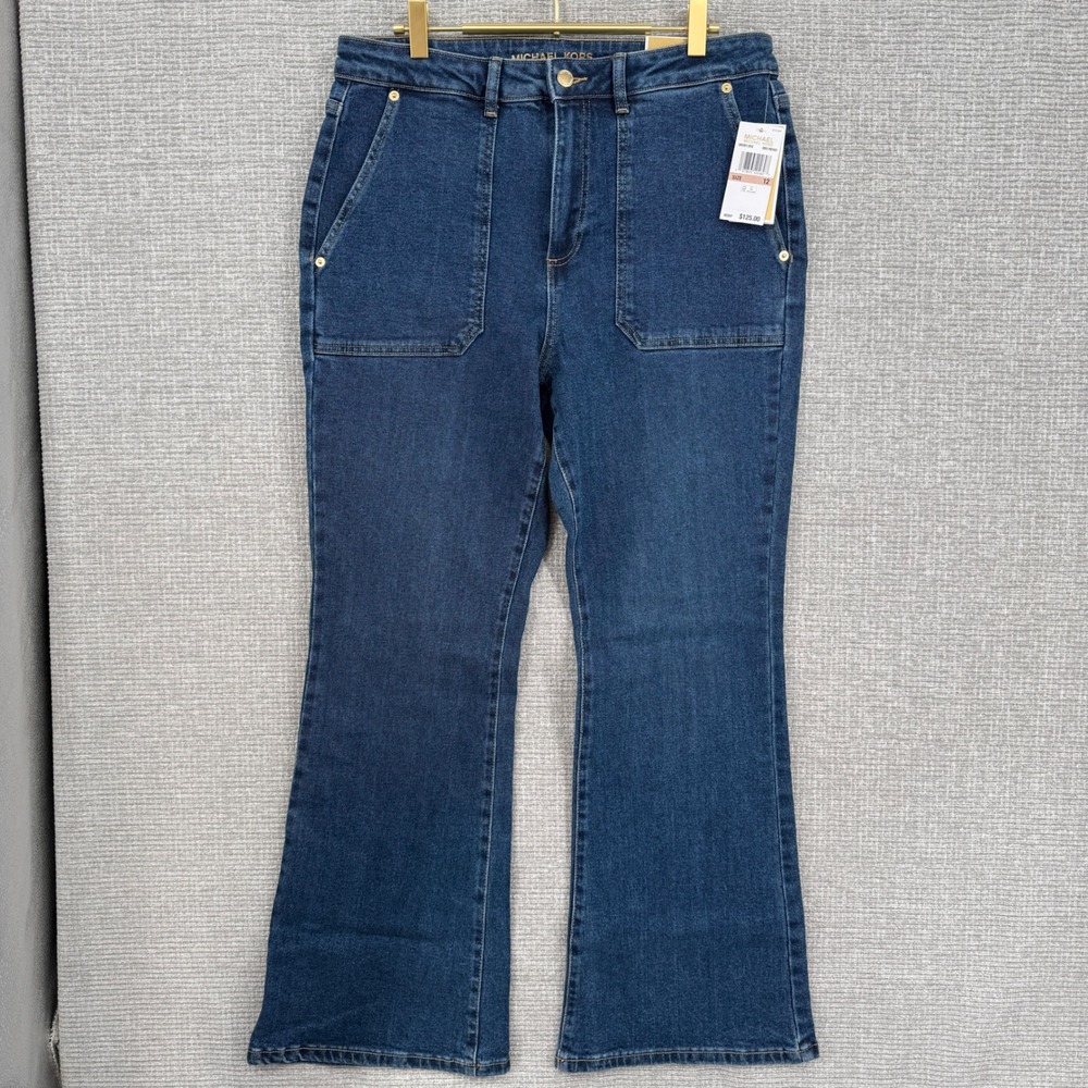 MICHAEL KORS Selma Flare Higher Rise Slim Through Hip and Thigh Jeans‎ Size 12